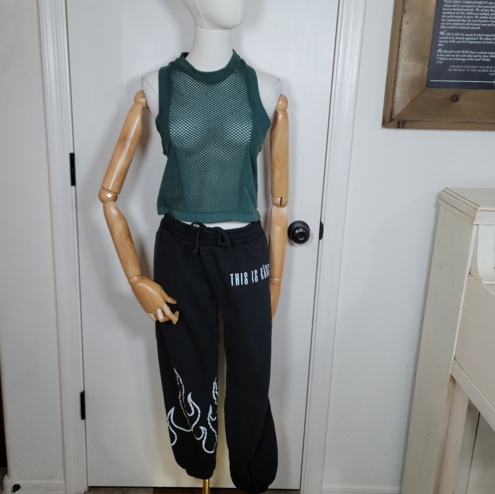 Free People Movement Green Mesh Tank Top Size Medium/Large